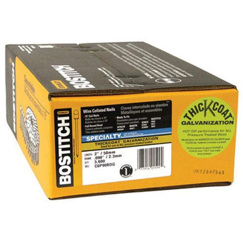 Bostitch C6P90BDG Thickcoat Round Head 2-Inch by .090-Inch 15 Degree Coil Framing Nail (3,600 per Box)