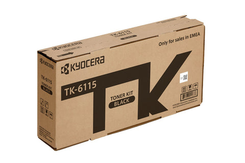Kyocera TK-6115 Black Original Toner Cartridge 1T02TVBNL0 Compatible with M4125idn, M4125idn, KL3, M4132idn and M4132idn / KL3