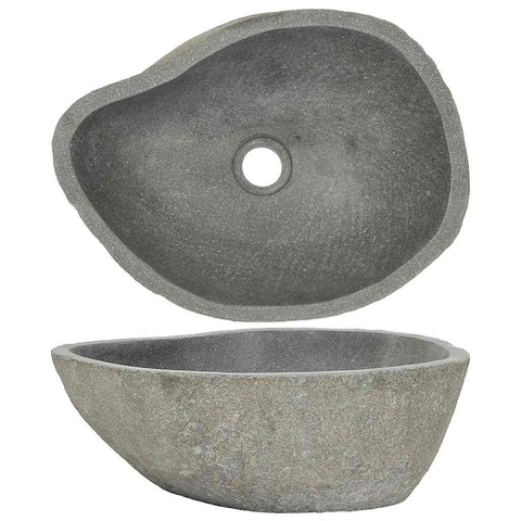 vidaXL Oval River Stone Washbasin, Hand Washbasin, Washbasin, Washbasin, Bathroom Home, (37-46) x (29-36) cm