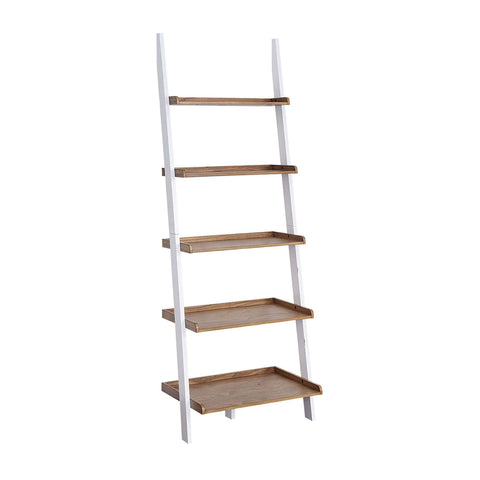 Convenience Concepts American Heritage Ladder Bookshelf 25" - Classic Living Room Bookcase for Traditional, Modern Office, Family Room & Home Office, Driftwood/White
