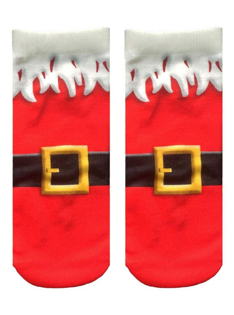 Living Royal Ankle Socks, Colorful 3D Print, Durable, One Size Fits Most, Made in the USA, Santa Boots Design