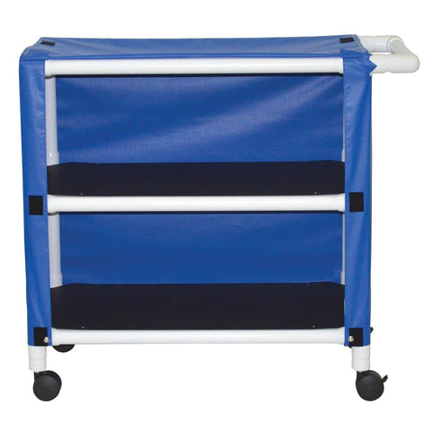2-shelf utility / linen cart with mesh or solid vinyl cover