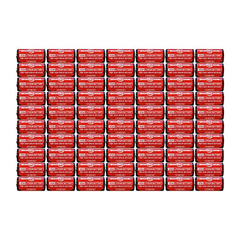 SureFire 72 Pack 123A Lithium Batteries, Red