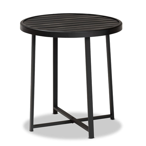 Baxton Studio Sadiya Outdoor Side Table, Black