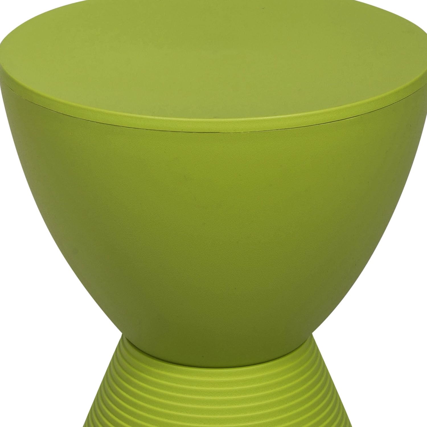 LeisureMod Modern Boyd Side Table Indoor and Outdoor Use, 16.75" H x 11.75" W x 11.75" D (Green)