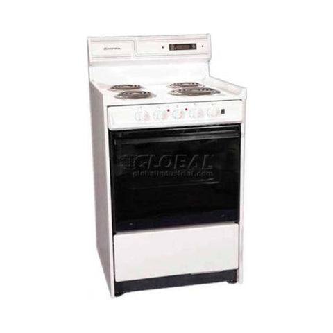Deluxe 220V electric range in slim 24 inches width with digital clock/timer