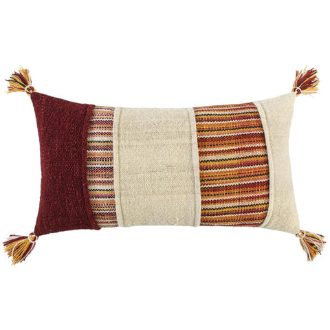 Rizzy Home 14" x 26" Poly Filled Pillow w/Multi-Color Wool Cover