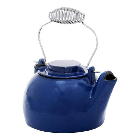 Oakestry 2.5 Quart Blue Cast Iron Humidifying Woodstove Kettle Stove Accessory Indoor Outdoor Rustic Home