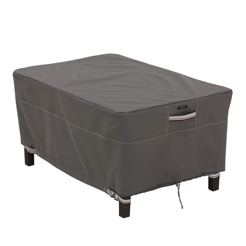 Classic Accessories Ravenna Water-Resistant 32 Inch Rectangular Patio Ottoman/Table Cover, Outdoor Table Cover
