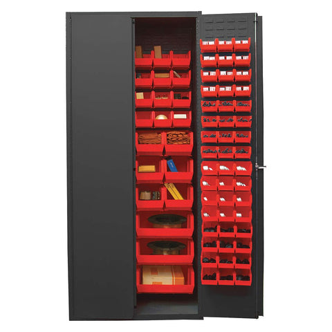 Durham 2500-138B-1795 Bin Cabinet, 84" Overall Height, 36" Overall Width, Total Number of Bins 138
