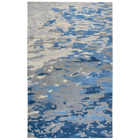 Rizzy Home Alora Decor Flare 5' x 8' Abstract Blue/Dk Blue/Grey Hand-Tufted Area Rug