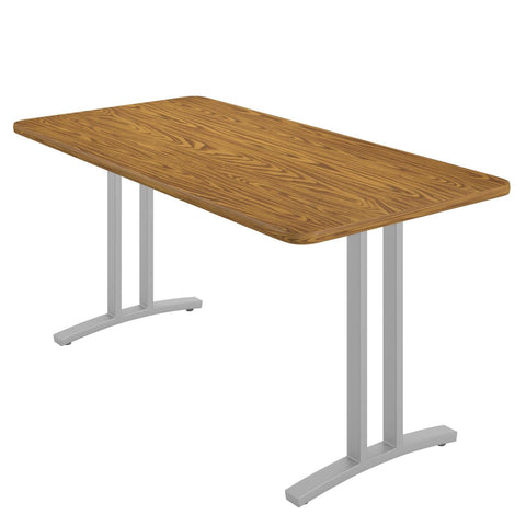 Correll Curvature Medium Oak and Silver Mist Executive Desk CD3060R-06-14-06
