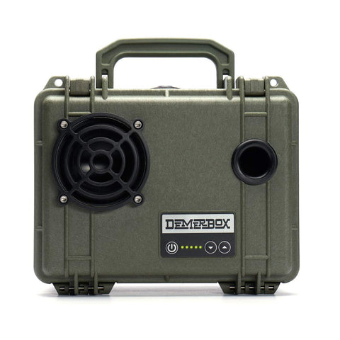 DemerBox: Waterproof, Portable, and Rugged Outdoor Bluetooth Speakers. Loud Sound, 40+ hr Battery Life, Dry Box + USB Charging, Multi-Pairing Party Mode. Built to Last + Fully Serviceable (Green DB1)