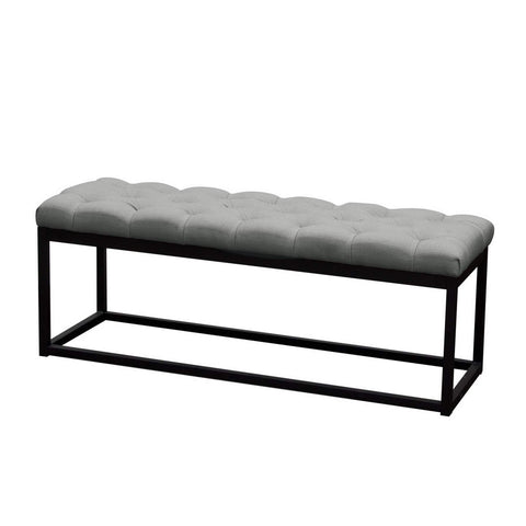 Diamond Sofa Mateo Small Linen Tufted Bench in Gray