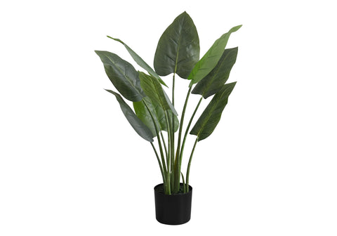 Monarch Specialties I 9509 Artificial Plant, 37" Tall, Aureum Tree, Indoor, Faux, Fake, Floor, Greenery, Potted, Real Touch, Decorative, Green Leaves, Black Pot