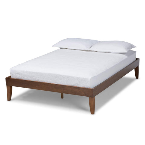 Baxton Studio Lucina Queen Size Walnut Finished Platform Bed Frame