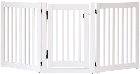 Highlander Series Solid Wood Pet Gates are Handcrafted by Amish Craftsman - 32 High - 3 Panel Walk Through - White