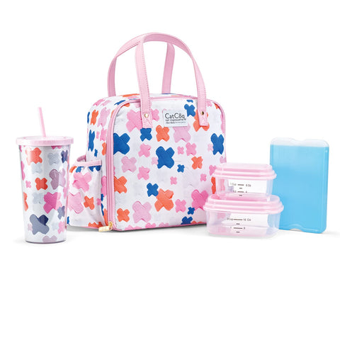 Fit & Fresh Lunch Bag For Women, Insulated Womens Lunch Bag For Work, Leakproof & Stain-Resistant Large Lunch Box For Women With Containers, Tumbler and Ice Pack, Zipper Closure Wichita Bag X Spot