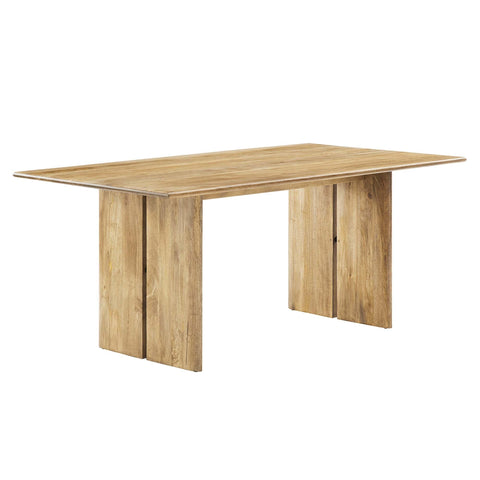 Modway Amistad 72" Solid Wood Modern Farmhouse Rectangular Dining Table in Oak