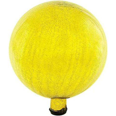 Oakestry 12-Inch Lemon Yellow Glass Gazing Globe, Decorative Reflective Garden Sphere with Stylish Mirror Finish, Perfect Outdoor Yard Ornament for Lawn and Adding Vibrant Color and Shine