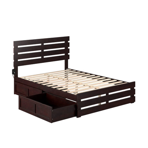 Oxford Full Bed with Footboard and 2 Drawers in Espresso