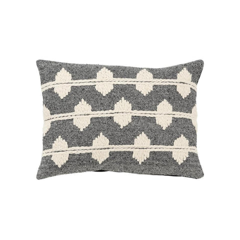 Rizzy Home DSFabricsCES Cotton Decorative Throw Pillow, 14 x 20'', Modern, Black