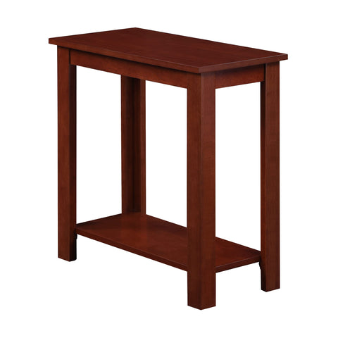 Convenience Concepts Designs2Go Baja Chairside End Table 23.75"- Modern Living Room Table with Storage Shelf, Transitional Bedside Table, Mahogany