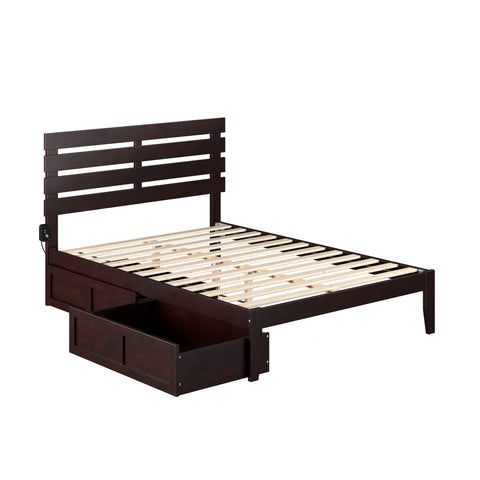Oxford Full Bed with 2 Drawers in Espresso