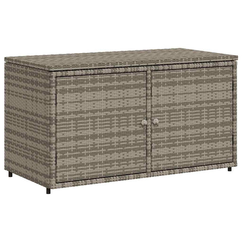 vidaXL Outdoor Storage Box, Deck Box, Poly Rattan with Magnetic Closure, Weather Resistant, for Patio and Balcony Organizing Cupboard Chest, Gray 43.3"x21.7"x23.8"
