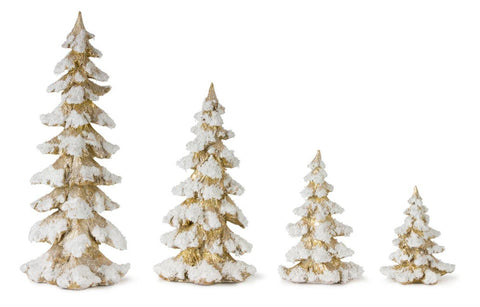 Melrose International 80594 Resin Tree Gold - Set of 4 - Small 9 in. - Medium 13.25 & 6.5 in. - Large 18 in.