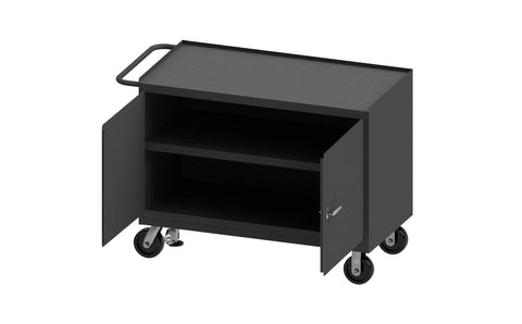 Durham 3412-RM-FL-95 Mobile Bench Cabinet, Black Rubber mat