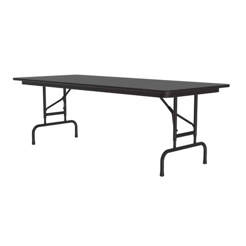 Correll 30"x60" Commercial Duty Adjustable Height Folding Table, Black Granite Melamine Top 5/8" Thick Core, Made in The USA, Steel Apron (CFA3060M-07)