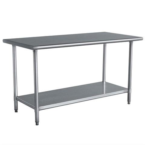 FastFurnishings Stainless Steel Top Utility Table High Top Workbench Prep Table 24 x 48 inch