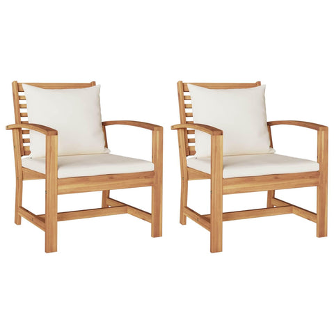 vidaXL Garden Chairs 2 pcs Natural 60 x 65 x 76.5 cm Solid Teak Wood, Garden Furniture, Teak Chairs, Cozy Balcony Sofa, Rustic Terrace Bench, Durable Patio Seats!