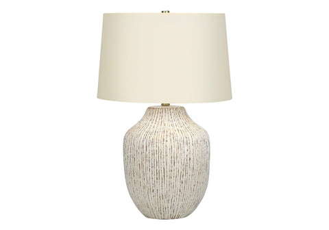 Monarch Specialties I 9719 LightingTable Lamp, Cream Ceramic, Ivory/Cream Shade, Transitional