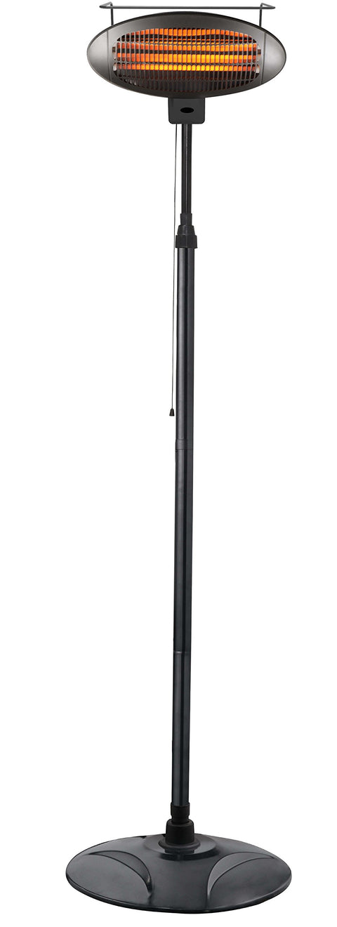 Hiland HIL-1500DI Electric Patio Heater, 1500 Watts w/Variable Heat Control, Tall, Black