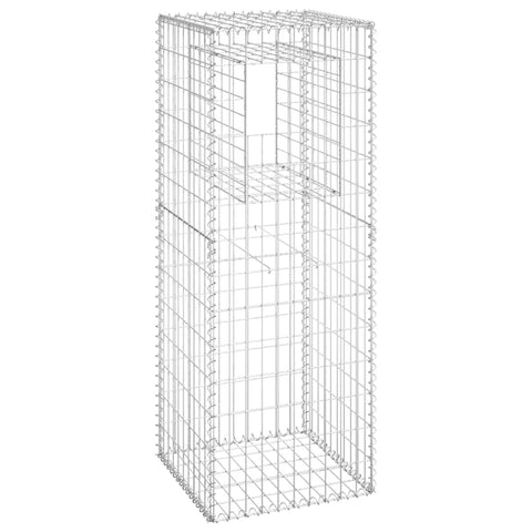 vidaXL Gabion Basket Post 19.7"x19.7"x55.1" Silver â€“ Weather- Iron Outdoor Garden Patio Decor with -Proof, Sturdy Design and Easy Assembly