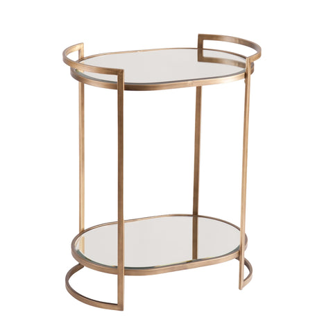 SEI Furniture Gardner Glam Mirror Top Small Space Bar Table in Gold