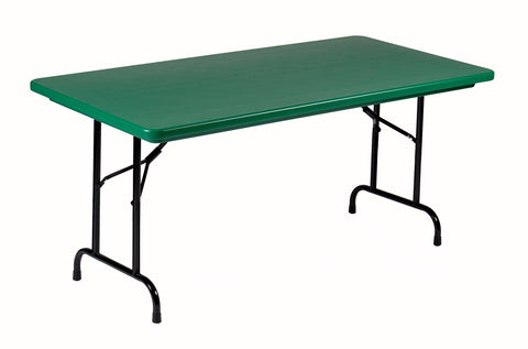 Correll R3072-29 R Series, Blow Molded Plastic Commercial Duty Folding Table, Rectangular, 30" x 72", Forest Green, Custom Built to Order in The USA