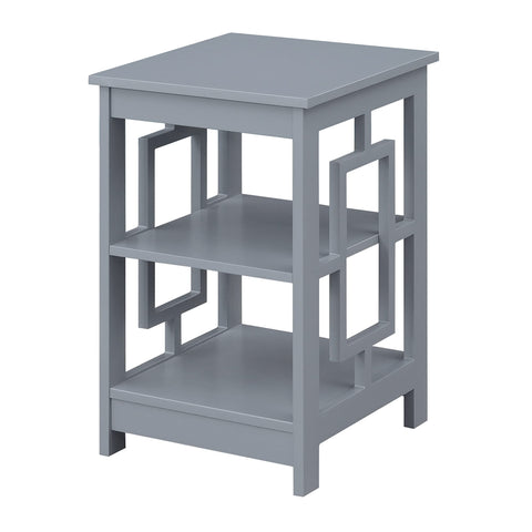 Convenience Concepts Town Square End Table with Shelves, Gray