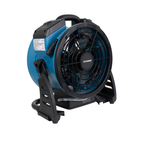XPOWER Misting Fan FM-65WB, Battery Operated, Rechargeable, w/Water Pump, Mounts on 5 Gal Bucket, Outdoor Cooling, High Velocity, 14 In