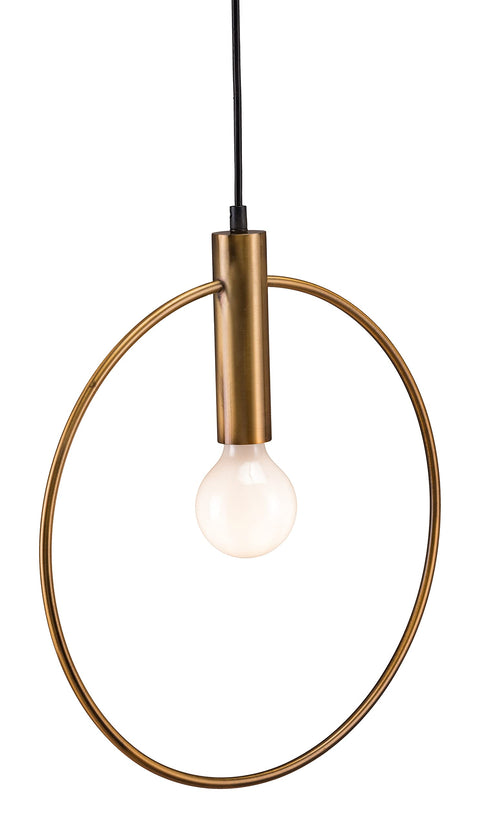 Zuo Irenza Ceiling Lamp Brass, Brass Ceiling Lamp, Modern Style, Hardwired Standard Bracket, mounting hardwares Included, Steel, Lighting Ceiling Lamps, 15.7" W x 1.7" D x 17.7" H