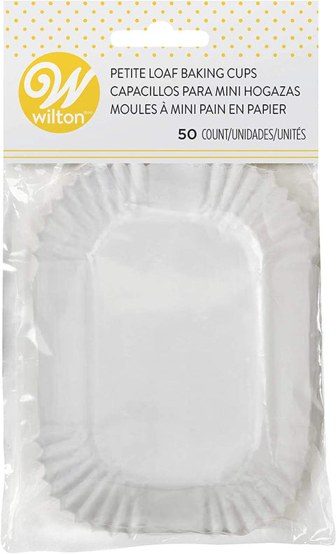 Wilton Petite Loaf Baking Cups, White, Microwave-Safe