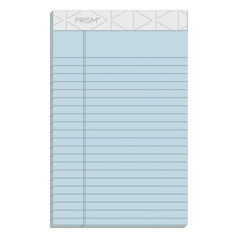 TOPS Prism Plus 100% Recycled Legal Pad, 5 x 8 Inches, Perforated, Blue, Narrow Rule, 50 Sheets per Pad, 12 Pads per Pack (63020)