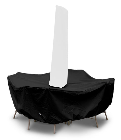 KoverRoos Weathermax 71151 48-Inch Round Table Dining Set Cover with Umbrella Hole, 82-Inch Diameter by 28-Inch Height, Black