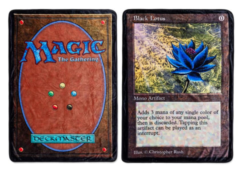Surreal Entertainment Magic: The Gathering Black Lotus Card Double-Sided Fleece Throw Blanket for Sofa, Bed | 45 x 60 Inches