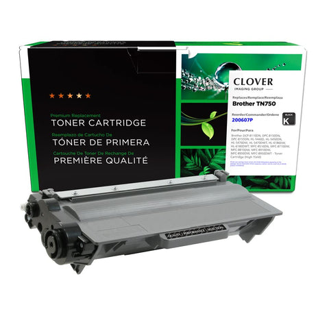 Clover Remanufactured Toner Cartridge Replacement for Brother TN750 | Black | High Yield