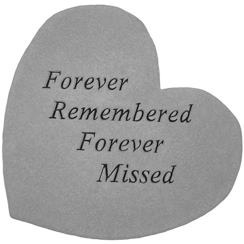 Forever Remembered Forever Missed Memorial Stone - Heart Shaped