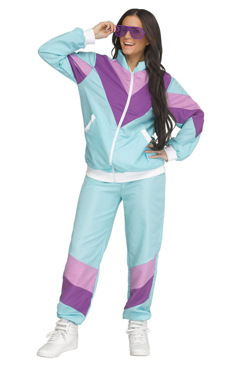 Fun World 80's Track Suit Adult Costume | M/L