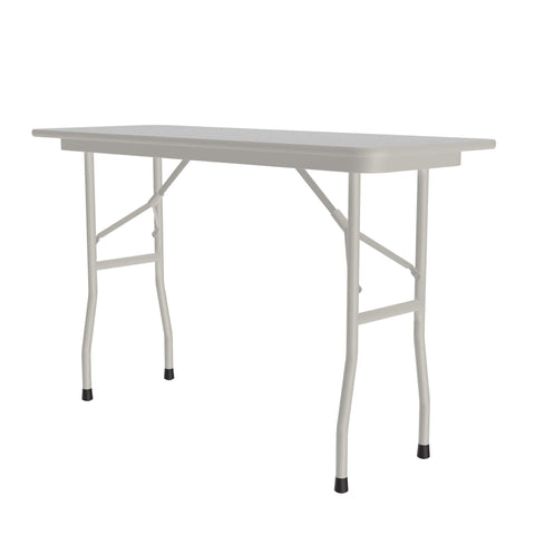 Correll 18"x48" Commercial Duty Small Folding Table, Gray Granite Melamine Top, 5/8" Thick Core, Made in USA, Portable, Strong Steel Apron(CF1848M-15)